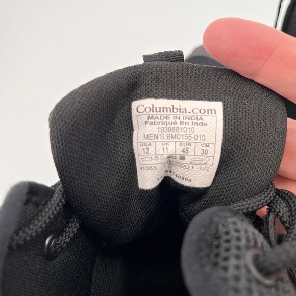 Columbia Trailstorm Mid Waterproof Hiking Boots Size 12 Black Dark Grey Mesh - Picture 12 of 14